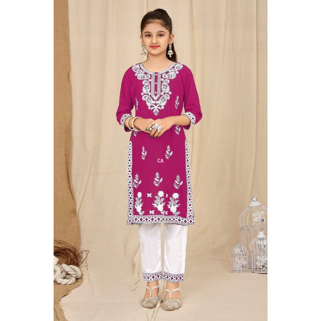 Stylish Kids Girls Embroidery Kurta Pant mahezon