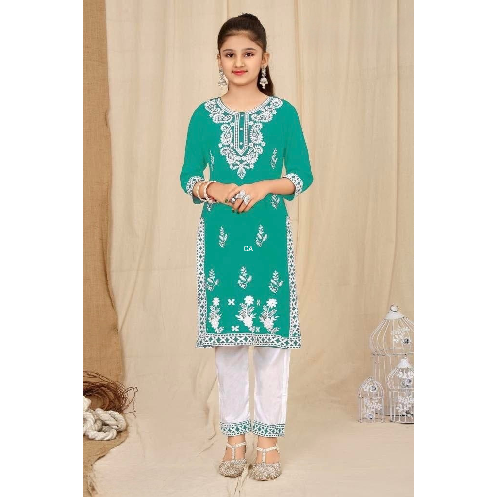 Stylish Kids Girls Embroidery Kurta Pant mahezon