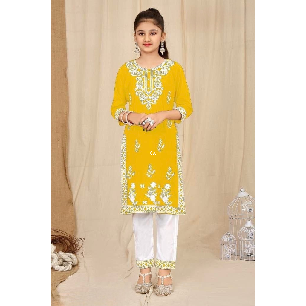 Stylish Kids Girls Embroidery Kurta Pant mahezon