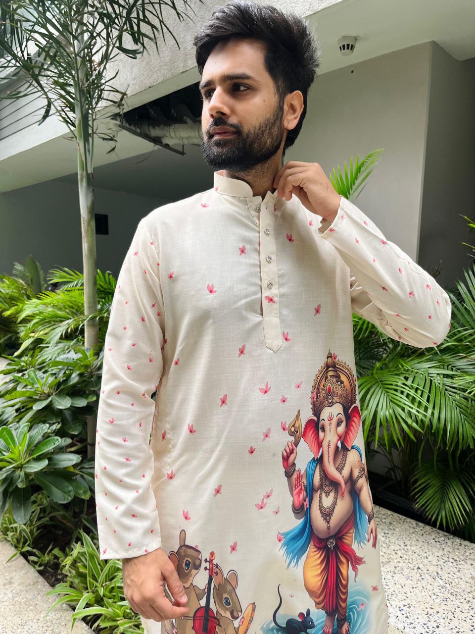 Men’s Ganesh Chaturthi Special Kurta Pajama Set mahezon