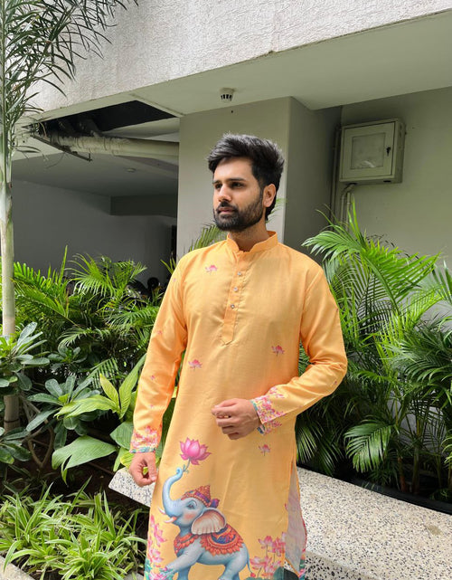 Load image into Gallery viewer, Stylish Men’s Ganesh Chaturthi Special Kurta Pajama mahezon
