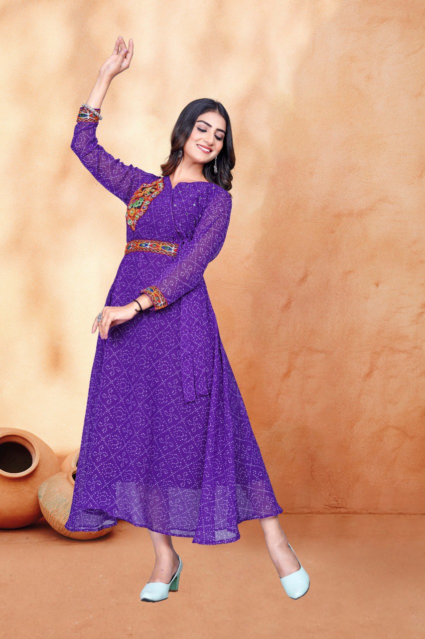 Navratri Garba Embroidery Women Long Dress mahezon
