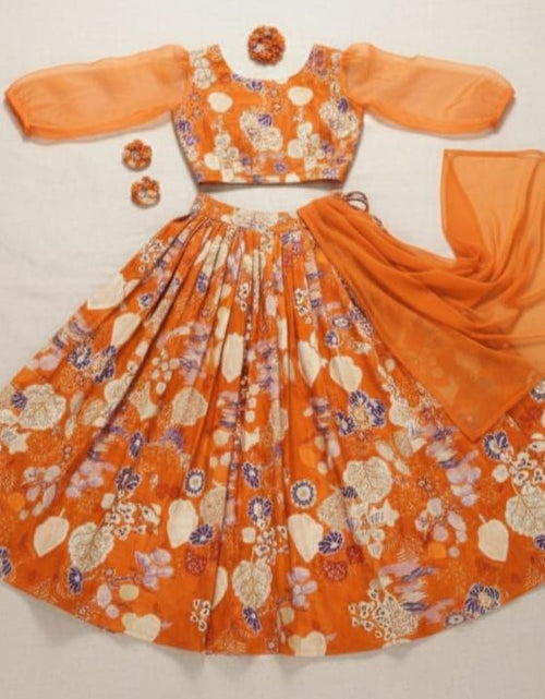 Load image into Gallery viewer, Stylish Readymade Girl Kids Lehenga Blouse Dupatta mahezon
