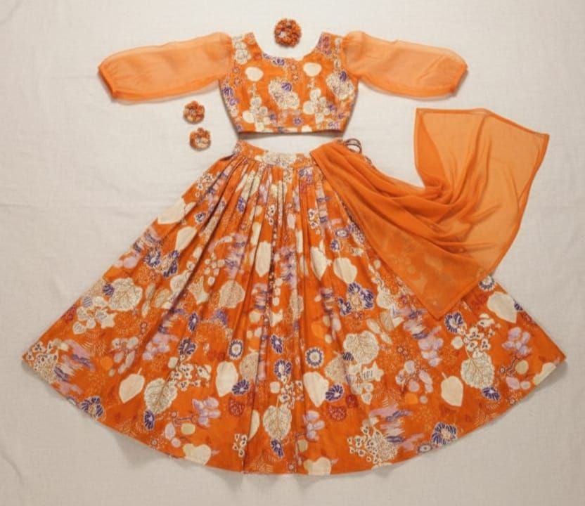 Stylish Readymade Girl Kids Lehenga Blouse Dupatta mahezon
