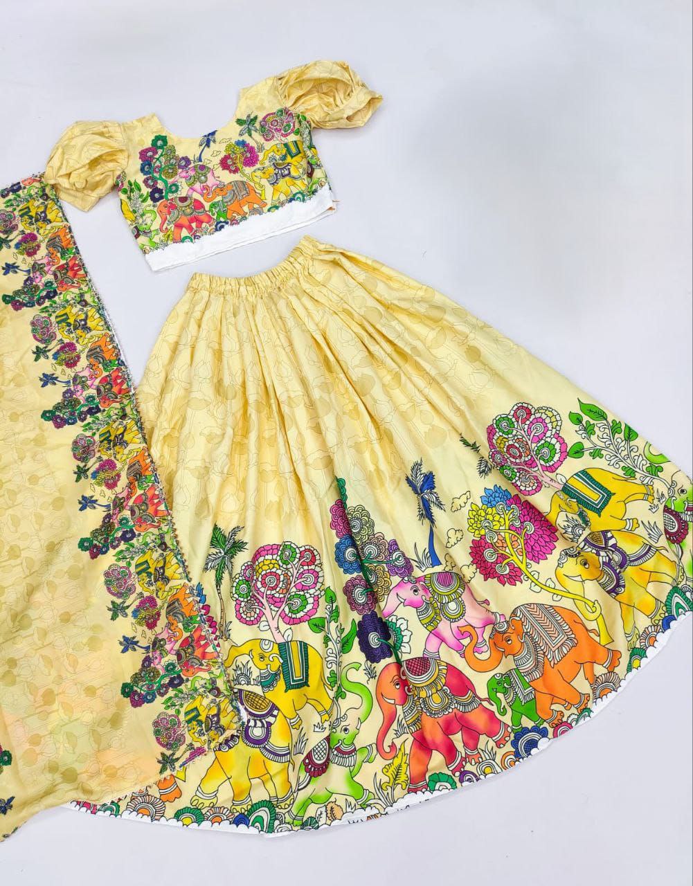 Stylish Traditional Girl Kids Lehenga Blouse Dupatta mahezon