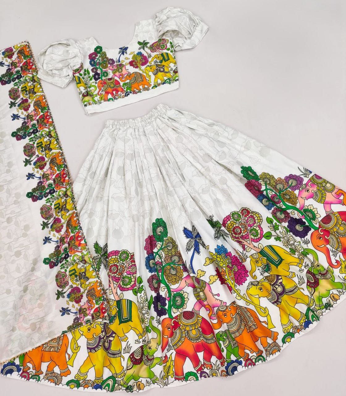 Stylish Traditional Girl Kids Lehenga Blouse Dupatta mahezon