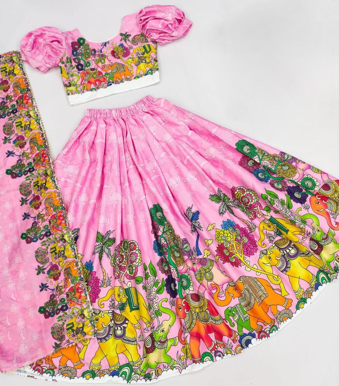 Stylish Traditional Girl Kids Lehenga Blouse Dupatta mahezon