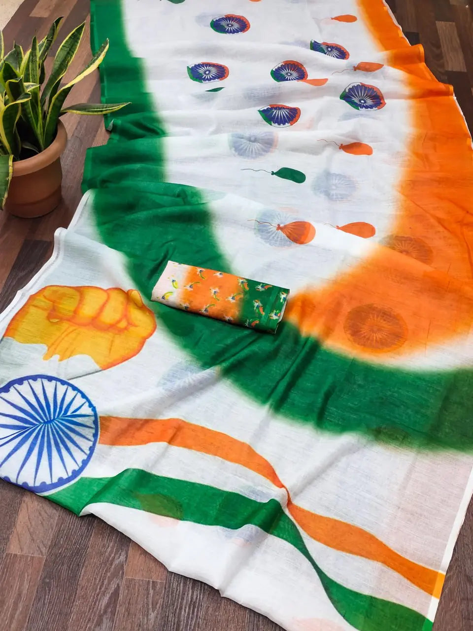 Tiranga Tricolour Women's Saree for Independence Day and Republic Day mahezon