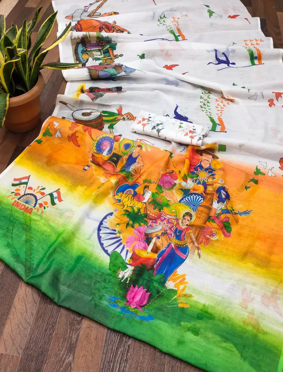 Tiranga Tricolour Women's Saree for Independence Day and Republic Day mahezon