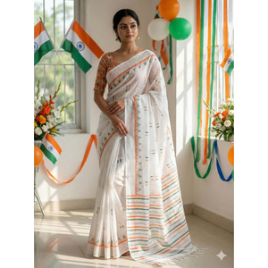 Tricolour Republic Day Women’s Saree mahezon