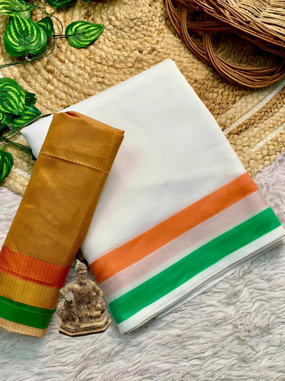 Tiranga Women Special Tricolor Saree mahezon