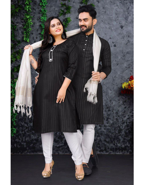 Load image into Gallery viewer, Traditional Couples Wear Indian Same Matching Outfits Set mahezon
