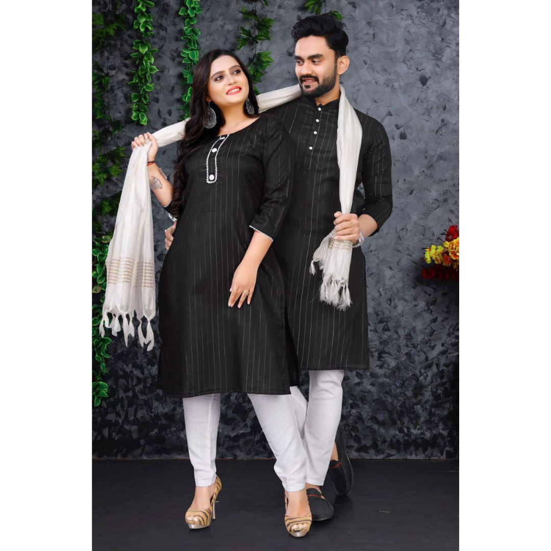 Traditional Couples Wear Indian Same Matching Outfits Set mahezon