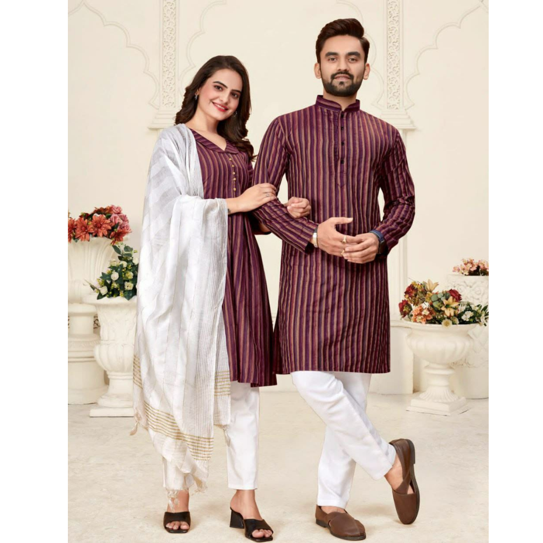 Cotton Couple Wear Outfits Dress mahezon