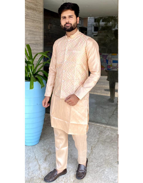 Load image into Gallery viewer, Traditional Party Wear Men Kurta Pajama with Jacket mahezon
