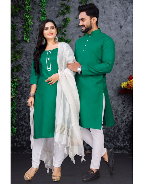 Load image into Gallery viewer, Traditional Couples Wear Indian Same Matching Outfits Set mahezon
