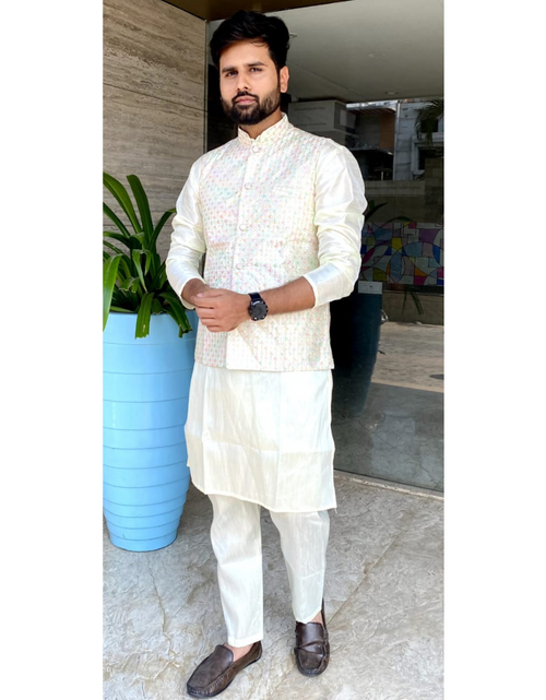 Load image into Gallery viewer, Traditional Party Wear Men Kurta Pajama with Jacket mahezon
