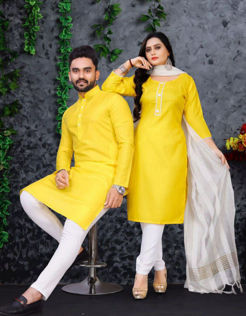 Load image into Gallery viewer, Traditional Couples Wear Indian Same Matching Outfits Set mahezon
