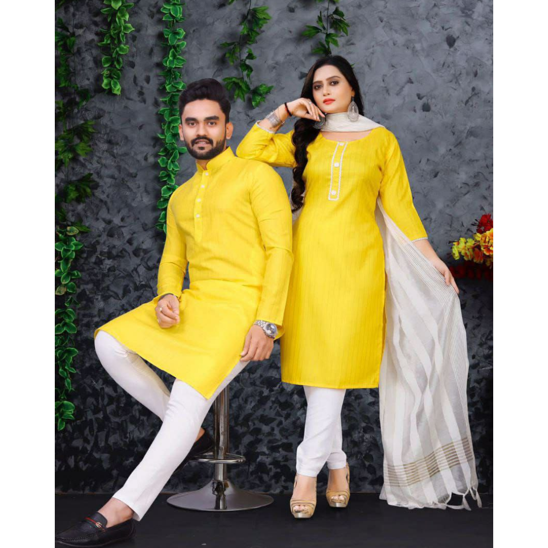 Traditional Couples Wear Indian Same Matching Outfits Set mahezon