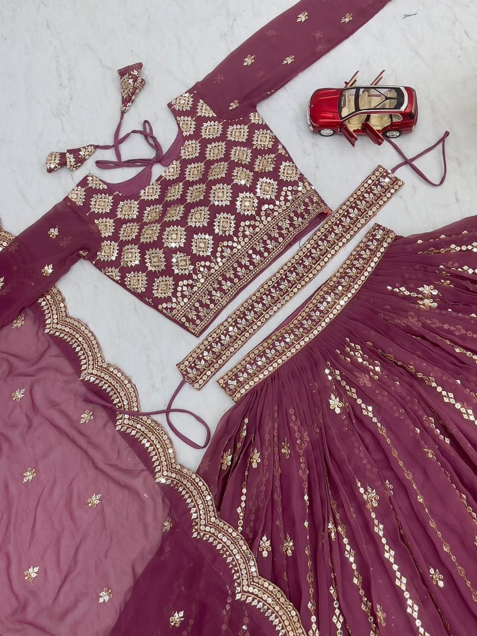 Festive Designer Ethnic Embroidery Sequence Women Lehenga Choli Dupatta mahezon