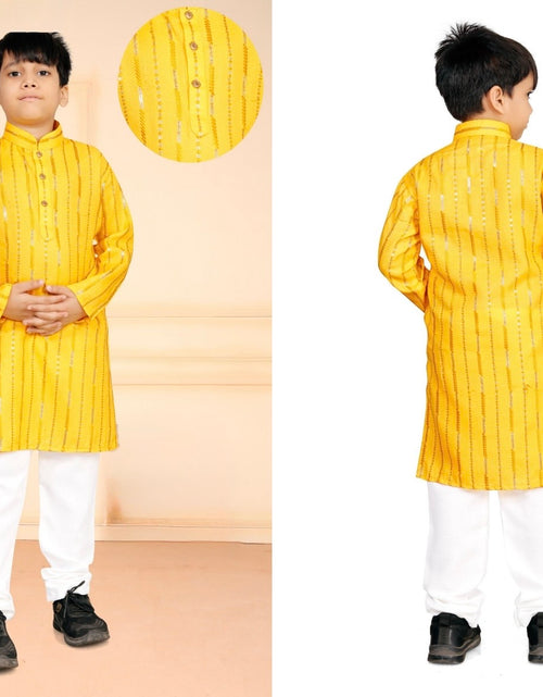 Load image into Gallery viewer, Traditional Cotton Ethnic Father Son Same Matching Kurta Pajama outfits Yellow mahezon
