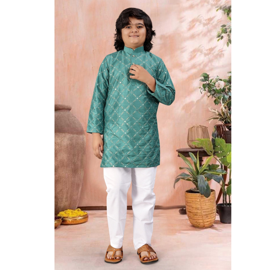 Ethnic Traditional Indian Kids Boy Kurta Pajama Set mahezon