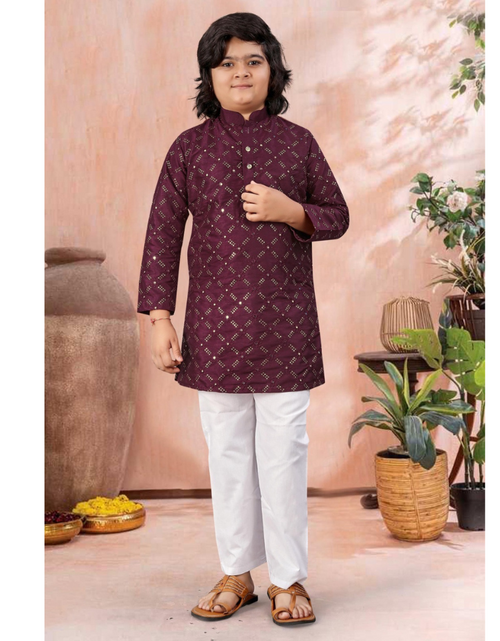 Load image into Gallery viewer, Traditional Indian Kids Boy Kurta Pajama Set mahezon
