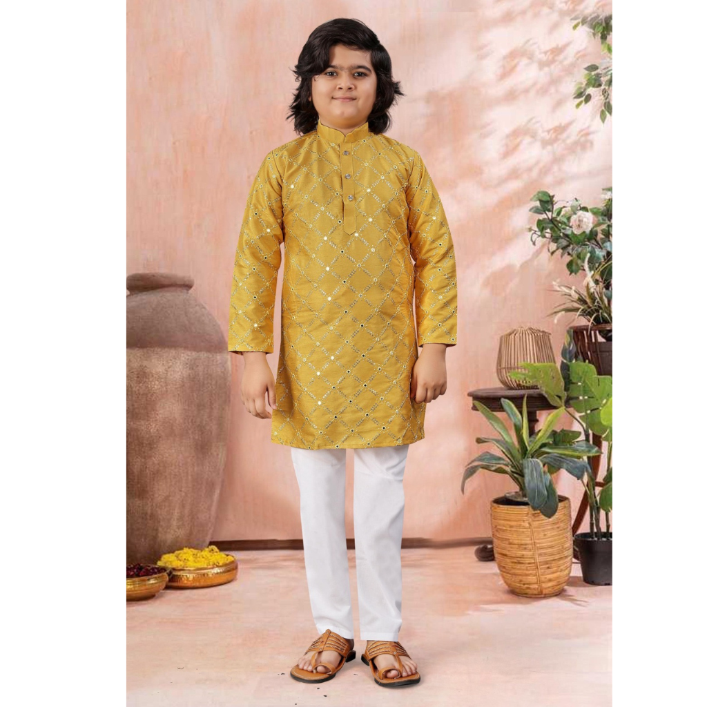 Traditional Indian Kids Boy Kurta Pajama Set mahezon