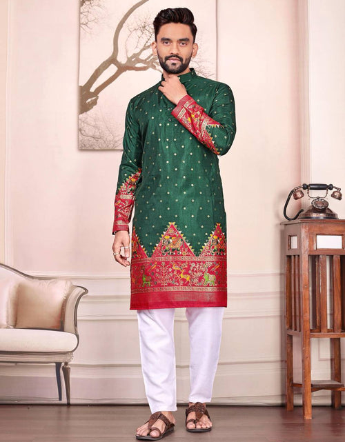 Load image into Gallery viewer, Traditional Indian Couple Wear Same Matching Men Kurta Pajama Women Lehenga Choli Dupatta mahezon
