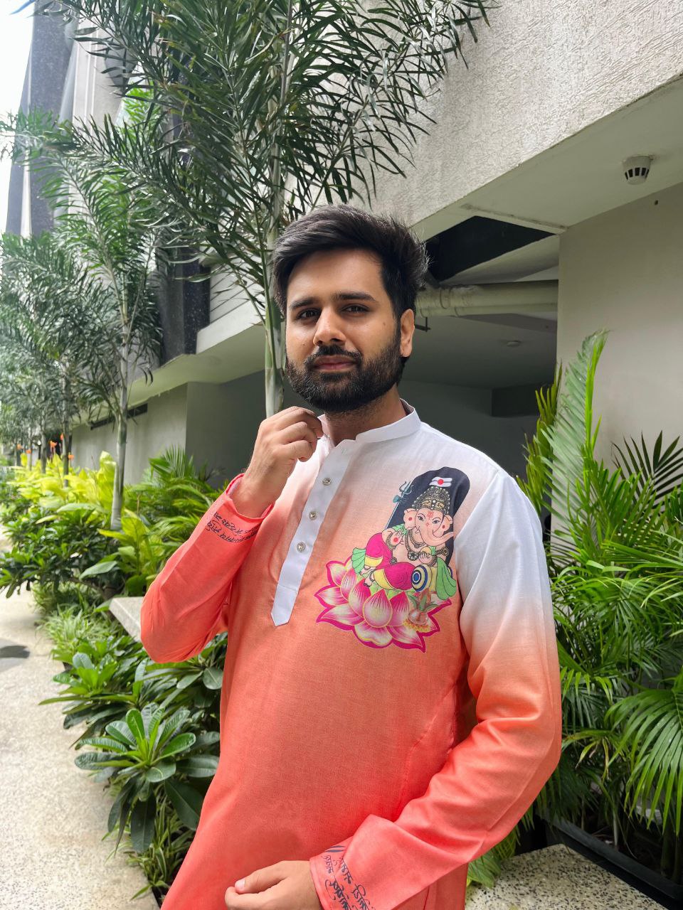 Traditional Indian Men’s Ganesh Chaturthi Special Kurta Pajama mahezon