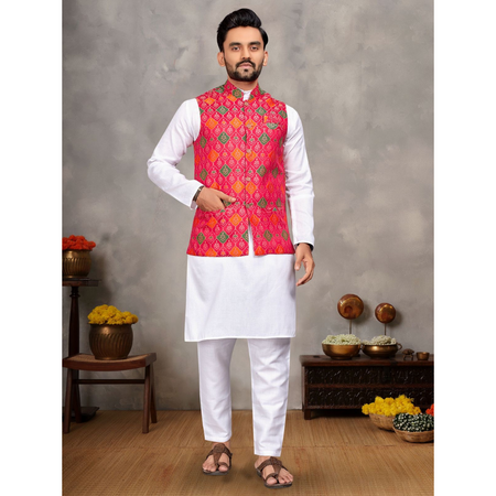 Traditional Indian Wedding Men Kurta Pajama Jacket mahezon