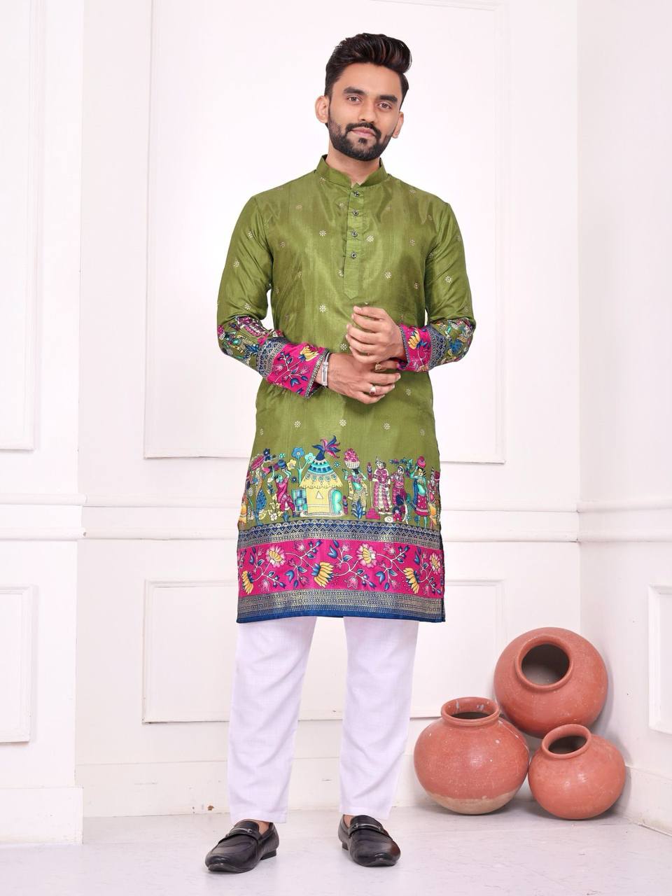 Couple Wear Same Matching Men Kurta Pajama Women Lehenga Choli Dupatta mahezon