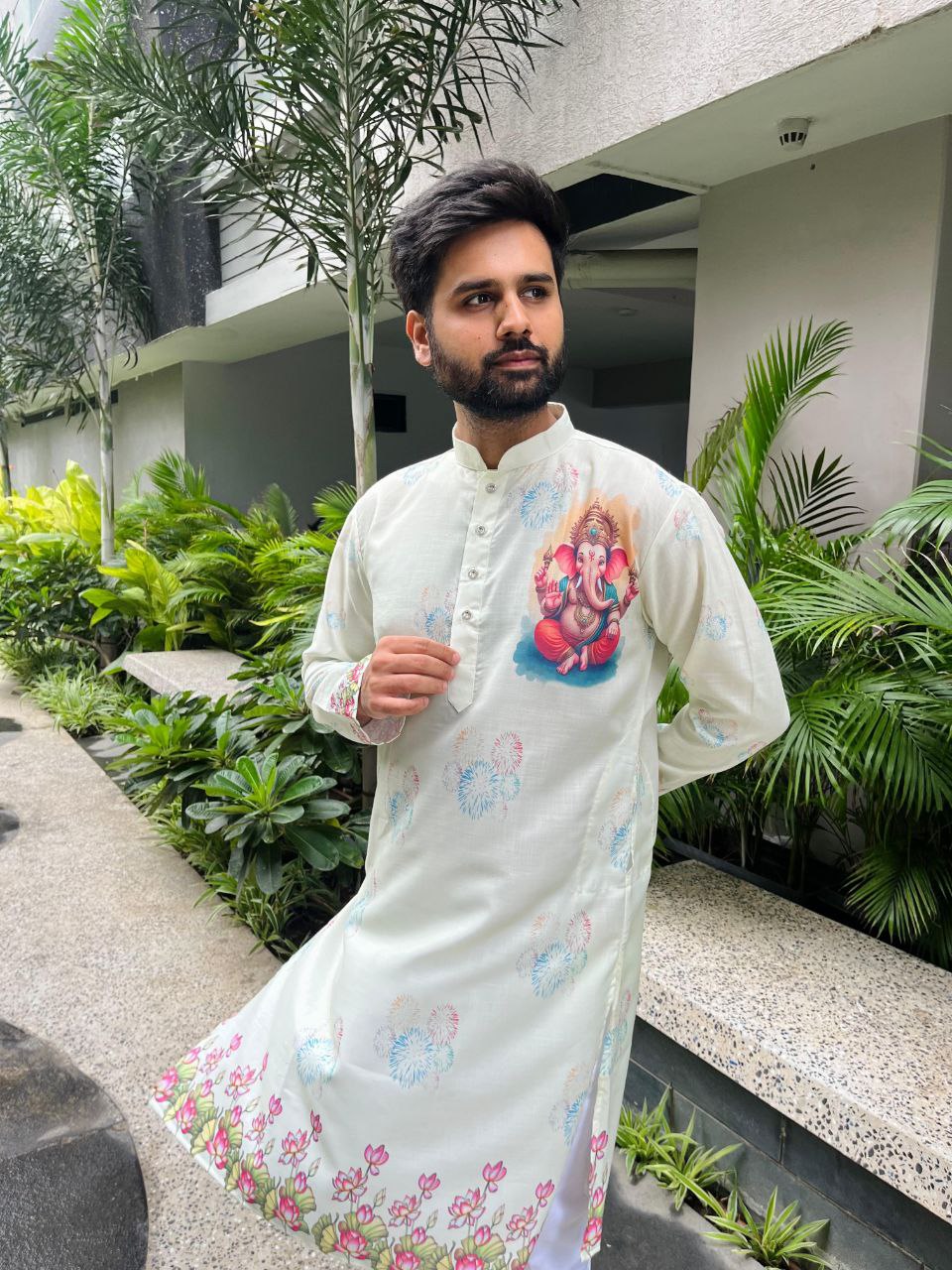 Traditional Men’s Stylish Ganesh Chaturthi Special Kurta Pajama mahezon