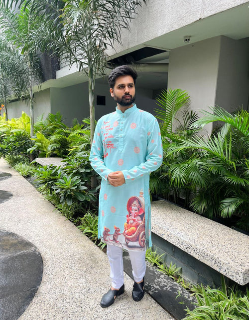 Load image into Gallery viewer, Men’s Ganesh Chaturthi Traditional Kurta Pajama mahezon

