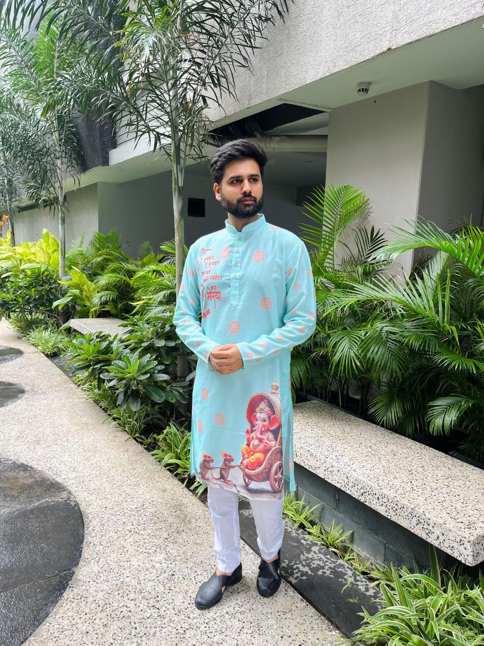 Men’s Ganesh Chaturthi Traditional Kurta Pajama mahezon