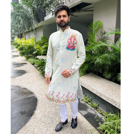 Traditional Men’s Stylish Ganesh Chaturthi Special Kurta Pajama mahezon