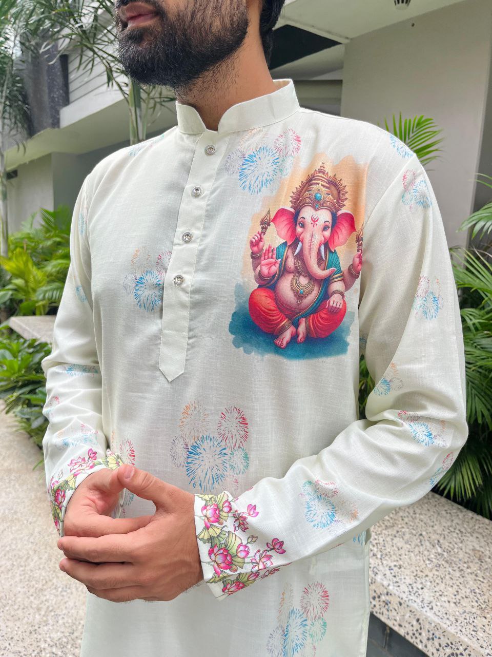 Traditional Men’s Stylish Ganesh Chaturthi Special Kurta Pajama mahezon