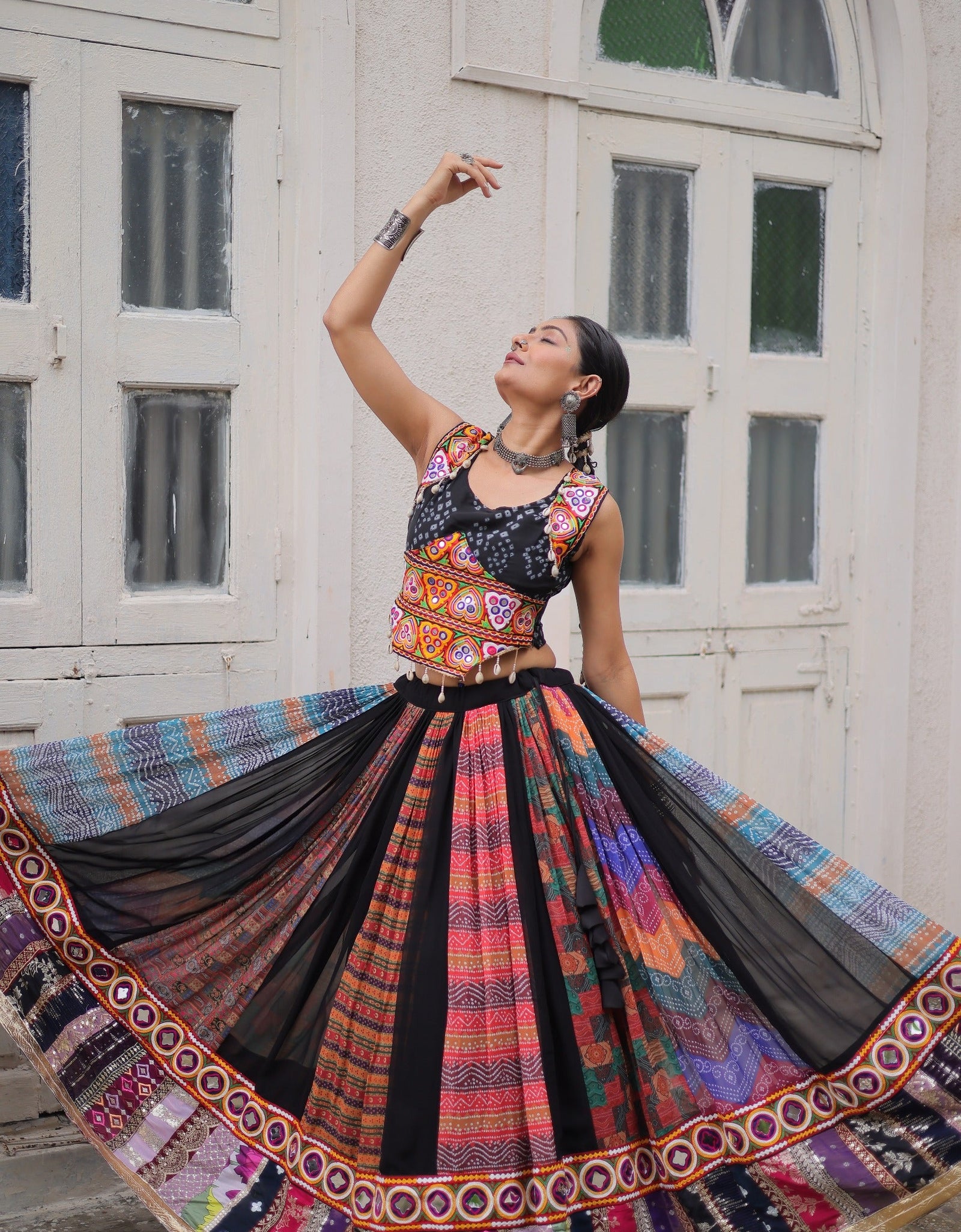 Traditional Navratri Garba Embroidery Women Lehenga Choli mahezon
