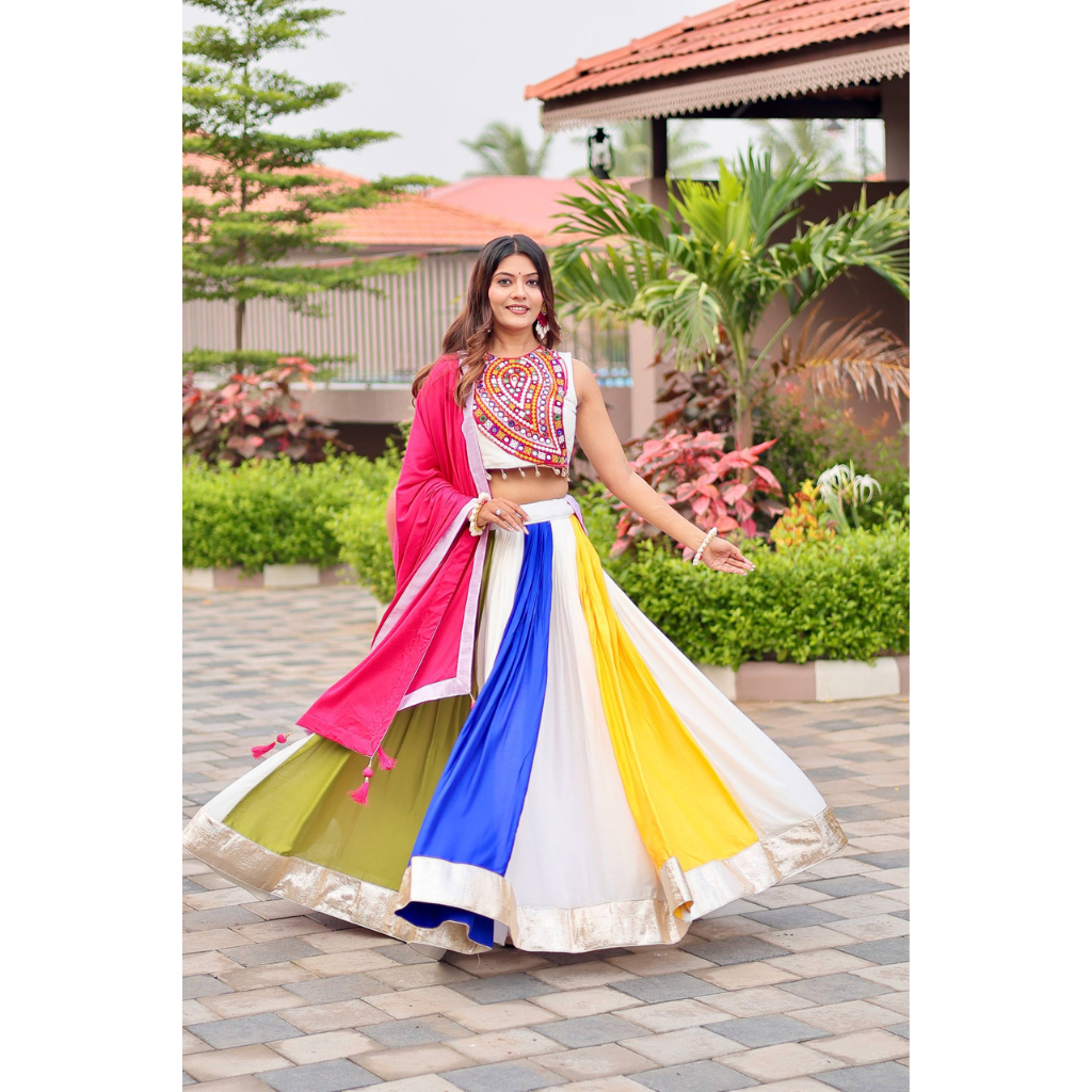 Traditional Navratri Embroidery Women Lehenga Choli Dupatta mahezon