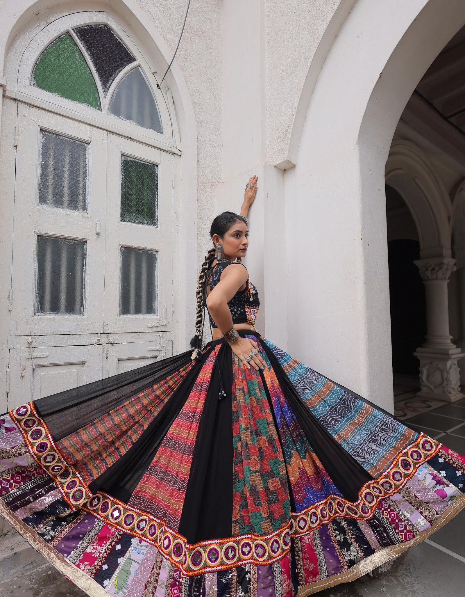 Traditional Navratri Garba Embroidery Women Lehenga Choli mahezon