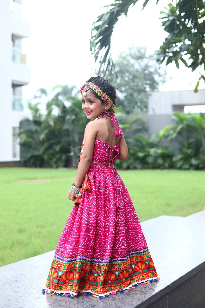 Indian Navratri Garba Kids Girls Black Lehenga Blouse mahezon