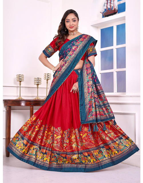 Load image into Gallery viewer, Traditional Navratri Garba Patola Print Women Lehenga Choli mahezon
