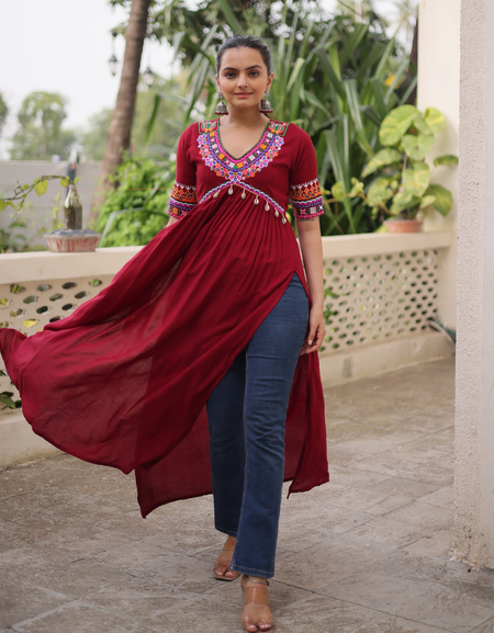 Traditional Navratri Garba Women Kurti mahezon