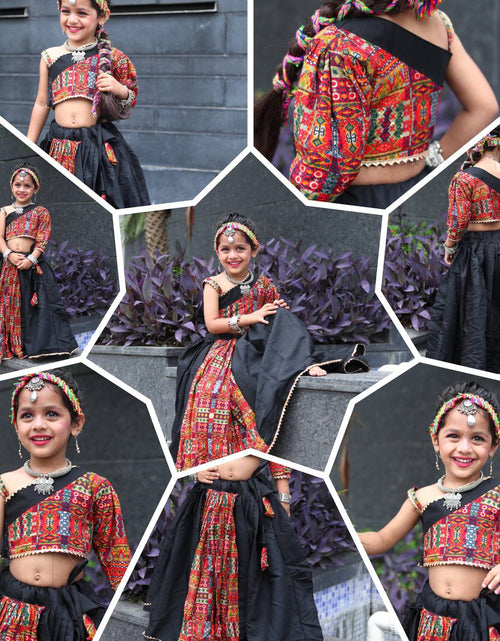 Load image into Gallery viewer, Navratri Garba Kids Girls Black Lehenga Blouse mahezon
