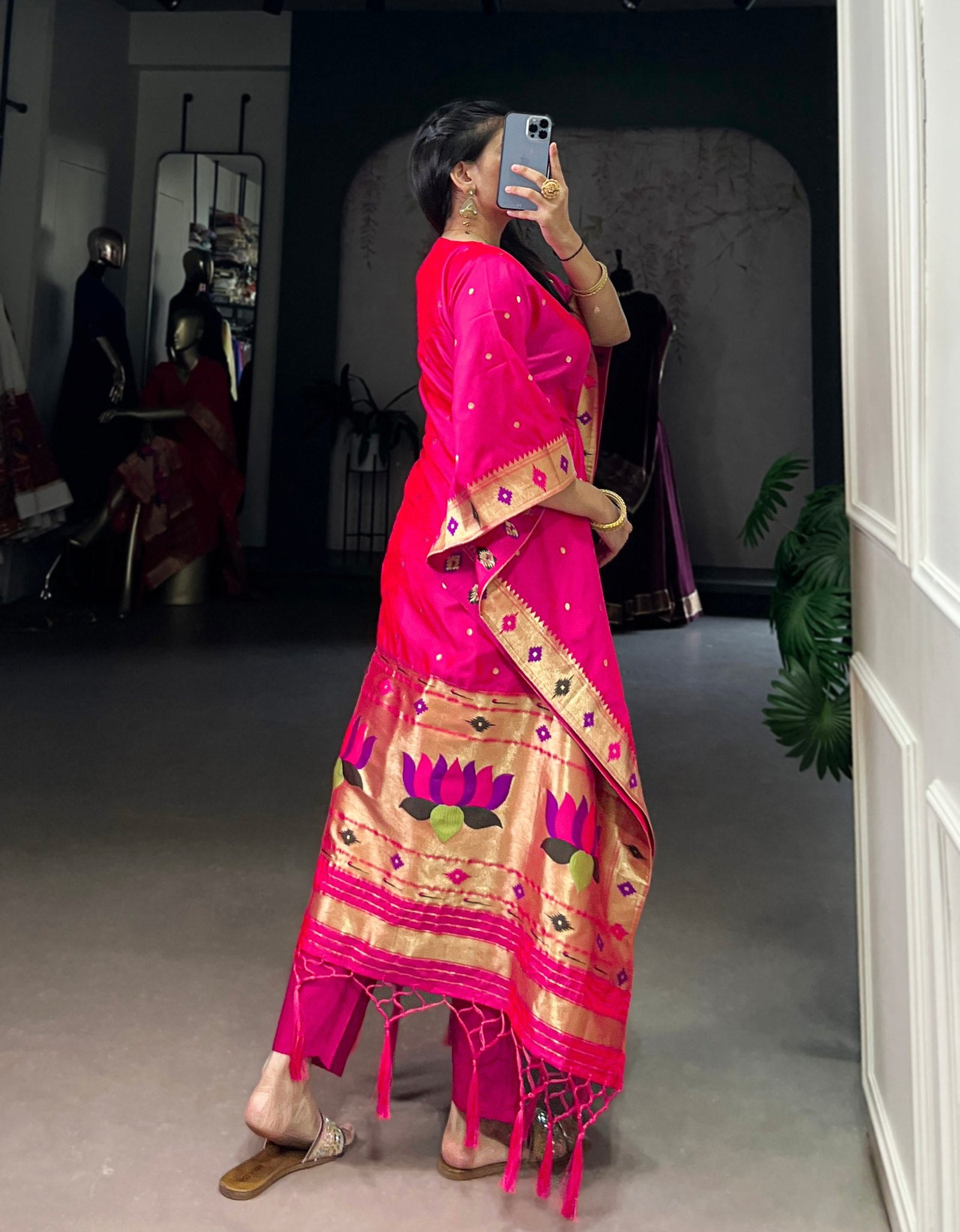 Paithani Jacquard Women Kaftan mahezon