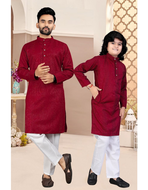 Load image into Gallery viewer, Stylish Father and Son Same Matching Twinning Kurta Pajama Outfits mahezon
