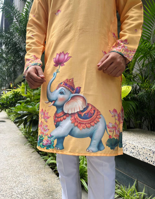 Load image into Gallery viewer, Stylish Men’s Ganesh Chaturthi Special Kurta Pajama mahezon
