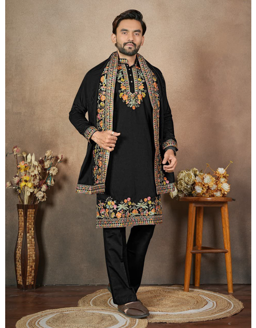 Load image into Gallery viewer, Traditional Wedding Men Kurta Pyjama Dupatta mahezon
