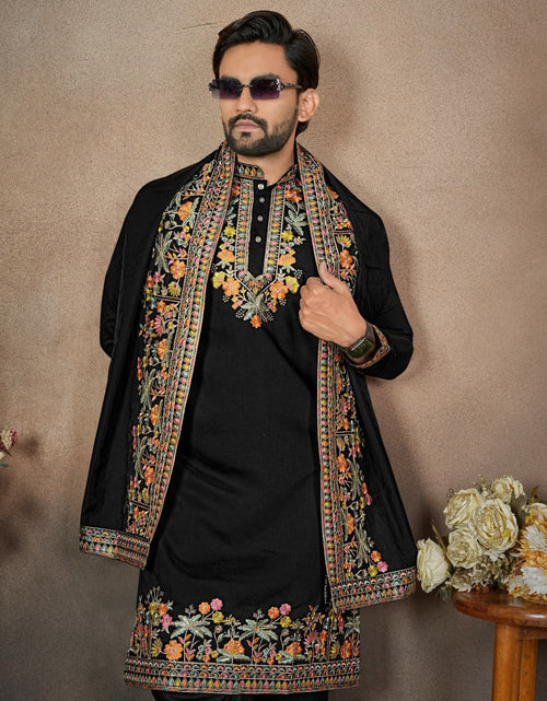Load image into Gallery viewer, Traditional Wedding Men Kurta Pyjama Dupatta mahezon
