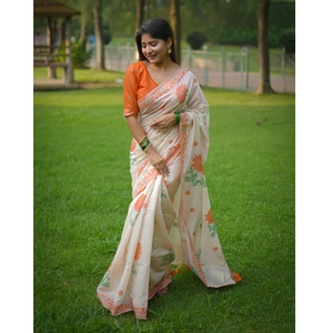 Tricolor Women Saree for Republic and Independence Day mahezon